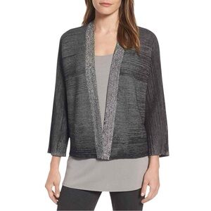 EILEEN FISHER Silk Blend Organic Knit Open Long Sleeve Cardigan Sweater